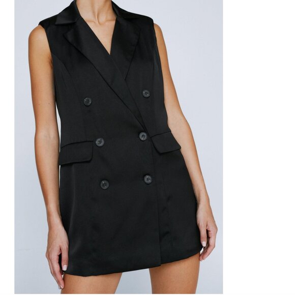 ⭐️Tailored Tank Top Blazer Chic Minimalist Modern Classy Classic Boho Mini Dress - Picture 3 of 7